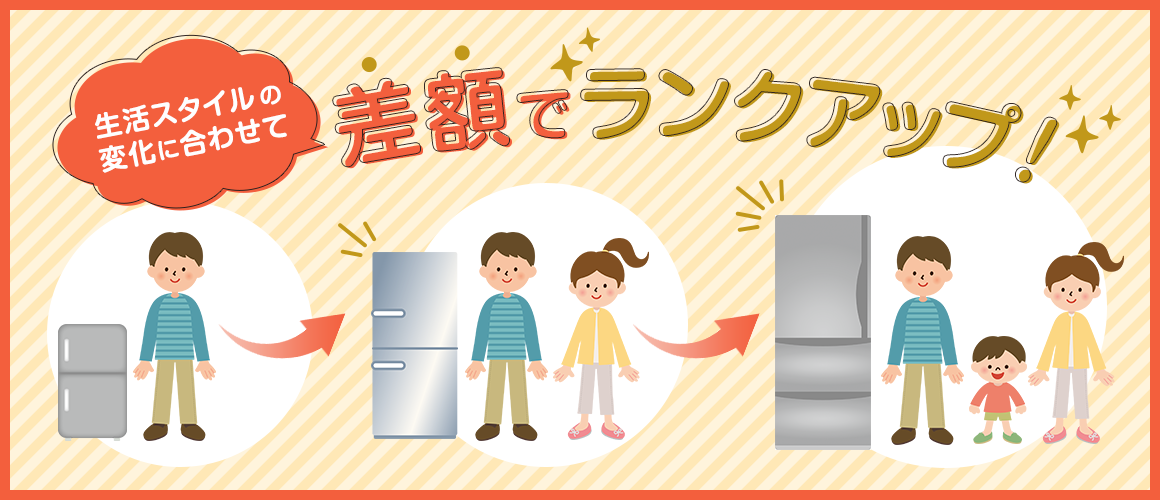 生活スタイルの変化に合わせて差額でランクアップ！